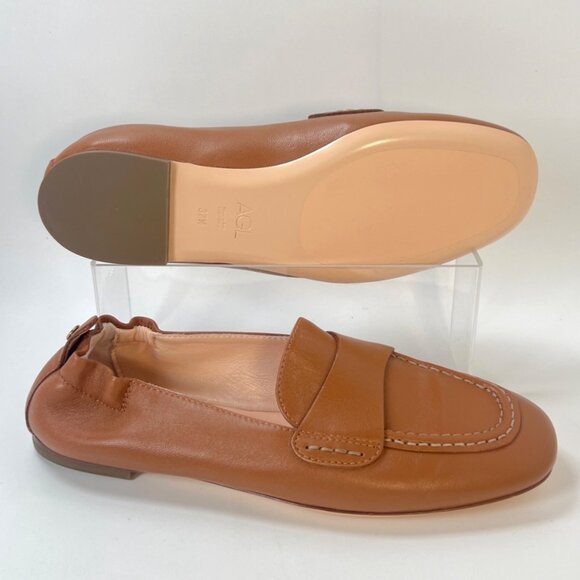 AGL Mara Brandy Brown Leather Loafers Women Size 37.5 - Picture 4 of 9